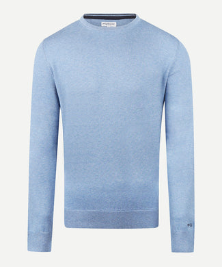 Sweater Cotton Merino Crew Neck | Ice Blue Sweater Cotton Merino Crew Neck | Ice Blue