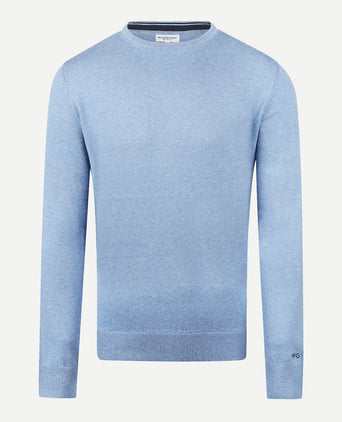 Trui Katoen Merino Ronde Hals | Ice Blue
