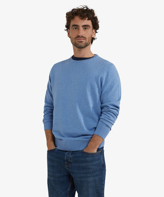 Sweater Cotton Merino Crew Neck | Ice Blue Sweater Cotton Merino Crew Neck | Ice Blue