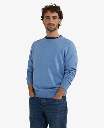 Trui Katoen Merino Ronde Hals | Ice Blue