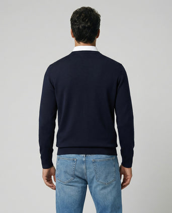 Trui Katoen-Kasjmier Ronde Hals | Navy