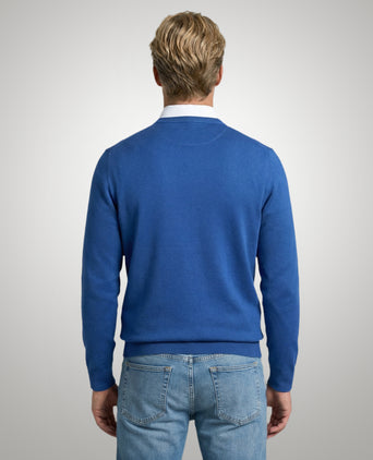 Sweater Cotton-Cashmere Round Neck | Cobalt