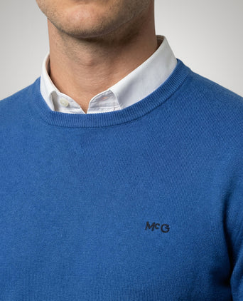 Sweater Cotton-Cashmere Round Neck | Cobalt