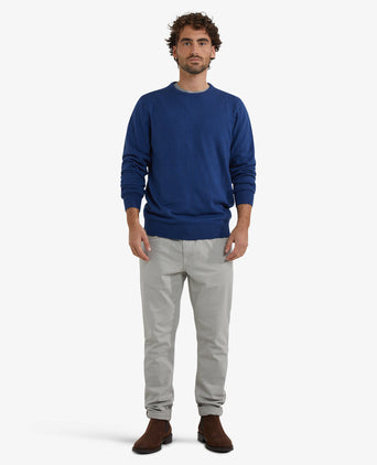 Sweater Cotton Merino Crew Neck | Patriot Blue