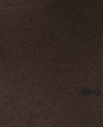 Trui Katoen-Kasjmier Ronde Hals | Chocolate Brown