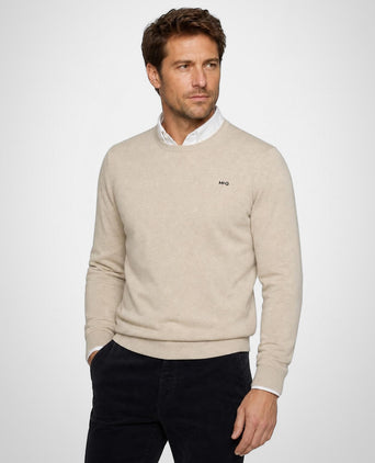 Sweater Cotton-Cashmere Round Neck | Sand