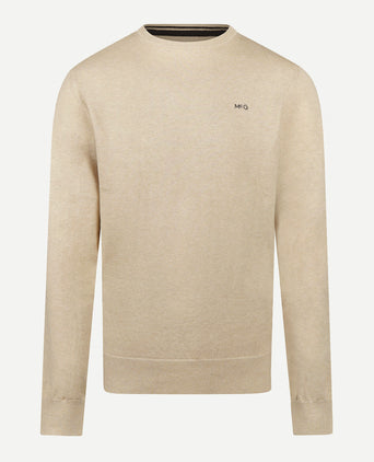 Trui Logo Katoen Cashmere Ronde Hals | Sand