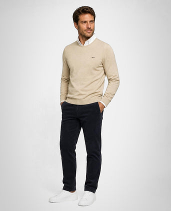 Sweater Cotton-Cashmere Round Neck | Sand