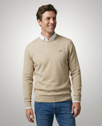 Sweater Cotton-Cashmere Round Neck | Sand