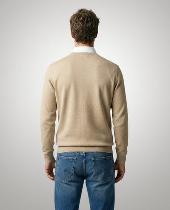 Sweater Cotton-Cashmere Round Neck | Sand