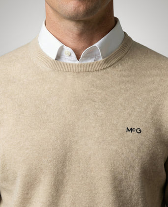 Sweater Cotton-Cashmere Round Neck | Sand