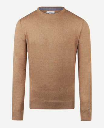 Sweater Cotton Merino Crew Neck | Walnut
