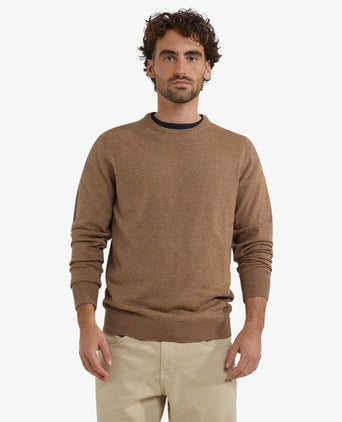 Trui Katoen Merino Ronde Hals | Walnut