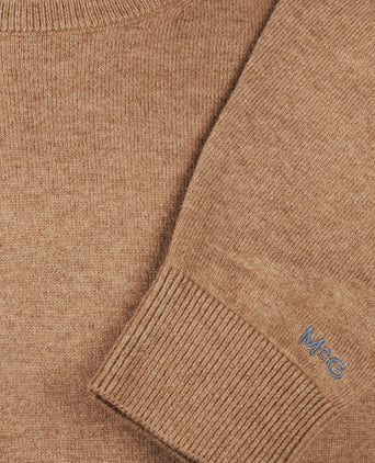 Sweater Cotton Merino Crew Neck | Walnut