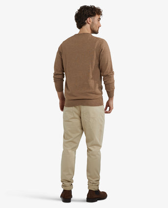 Sweater Cotton Merino Crew Neck | Walnut