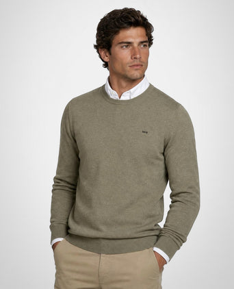 Sweater Cotton-Cashmere Round Neck | Light Olive