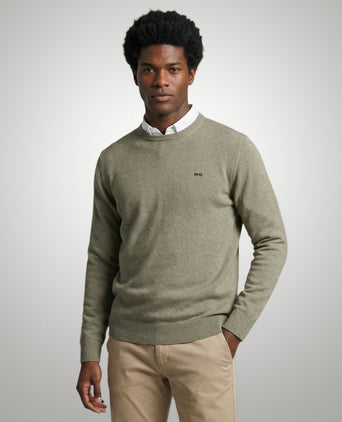 Sweater Cotton-Cashmere Round Neck | Light Olive