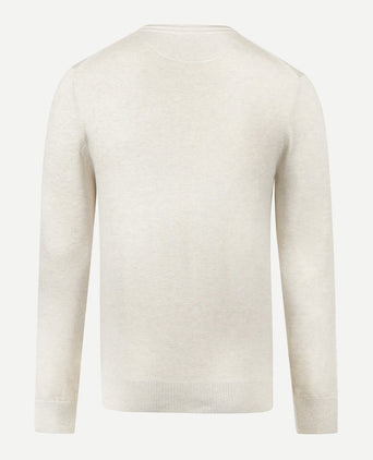 Cotton Merino Crew Neck Sweater | Off White
