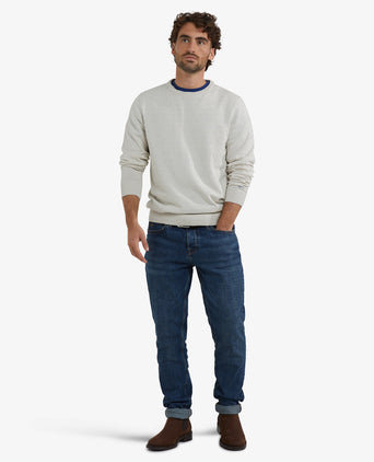 Cotton Merino Crew Neck Sweater | Off White