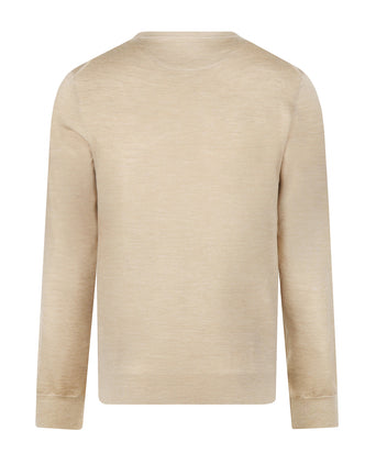 Luxury Merino Wool Crew Neck Sweater | Camel