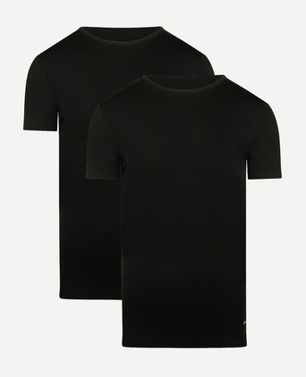 2-pack round neck T-shirts | Black