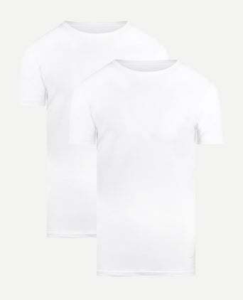 2-pack T-shirts met ronde hals | White