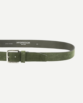 Suède leren riem | Olive