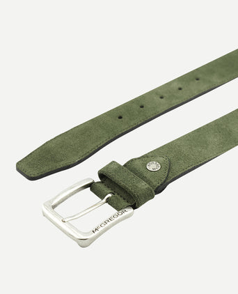 Suède leren riem | Olive
