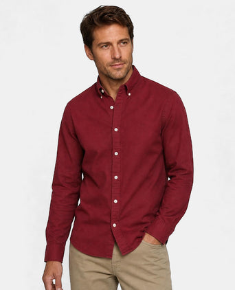 Oxford Stretch Shirt | Burgundy