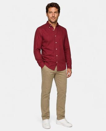 Overhemd Oxford Stretch | Burgundy