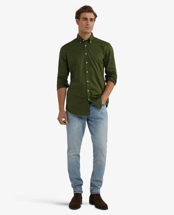 Oxford Stretch Shirt | Dark Olive
