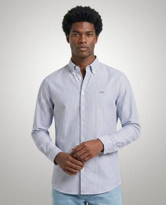 Overhemd Oxford Grote Streep | Navy