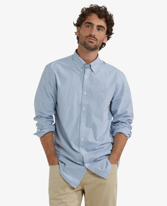 Overhemd Poplin Streep | Worker Blue
