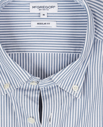 Overhemd Poplin Streep | Worker Blue