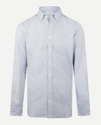 Poplin Stripe Shirt | Worker Blue