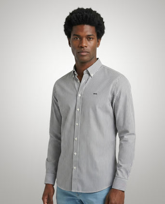 Overhemd Poplin Streep | Navy