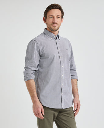 Overhemd Poplin Streep | Navy