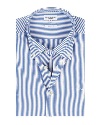 Overhemd Poplin Streep | Kobalt