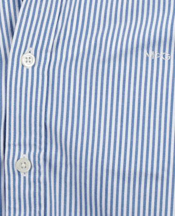 Overhemd Poplin Streep | Kobalt
