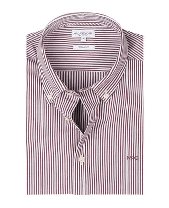 Poplin Stripe Shirt | Burgundy