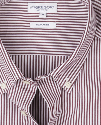 Poplin Stripe Shirt | Burgundy