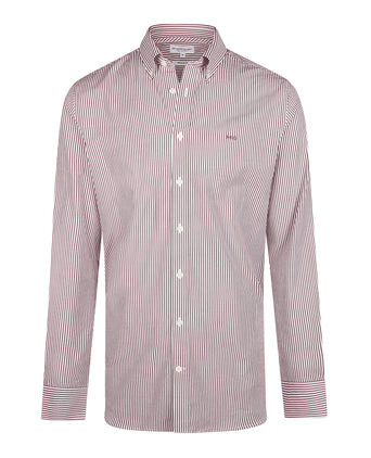 Overhemd Poplin Streep | Burgundy