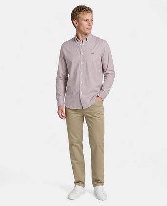 Poplin Stripe Shirt | Burgundy