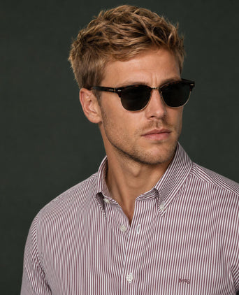 Overhemd Poplin Streep | Burgundy