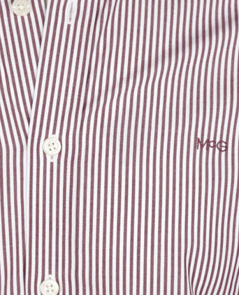 Poplin Stripe Shirt | Burgundy