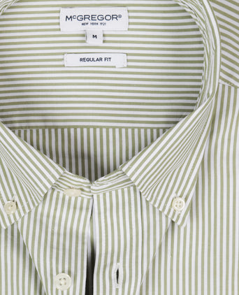 Overhemd Poplin Streep | Moss Green
