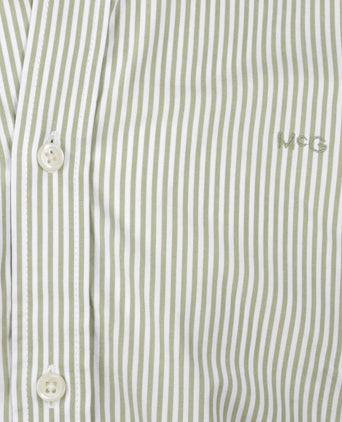 Overhemd Poplin Streep | Moss Green