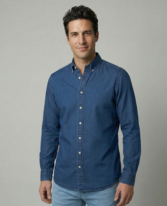 Denim-look shirt | Medium Blue