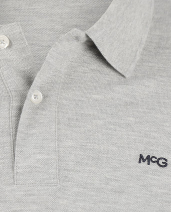 Polo piqué lange mouw | Medium Grey Melange