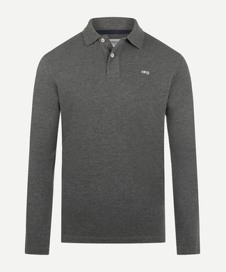 Long Sleeve Piqué Polo | Dark Grey Melange Long Sleeve Piqué Polo | Dark Grey Melange